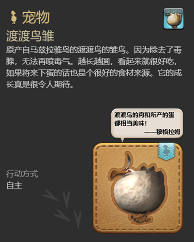 最终幻想14水晶世界渡渡鸟雏宠物获得方法(图4) 最终幻想14水晶世界渡渡鸟雏宠物获得方法(图4)